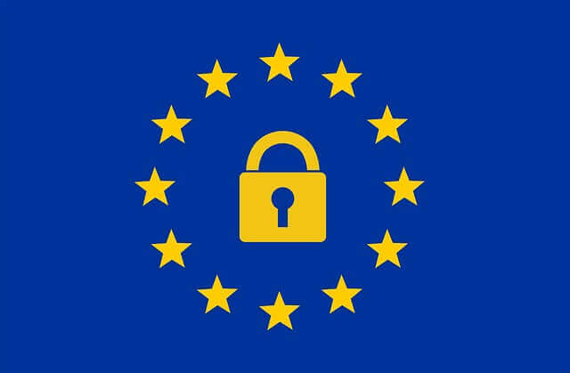 European flag with padlock