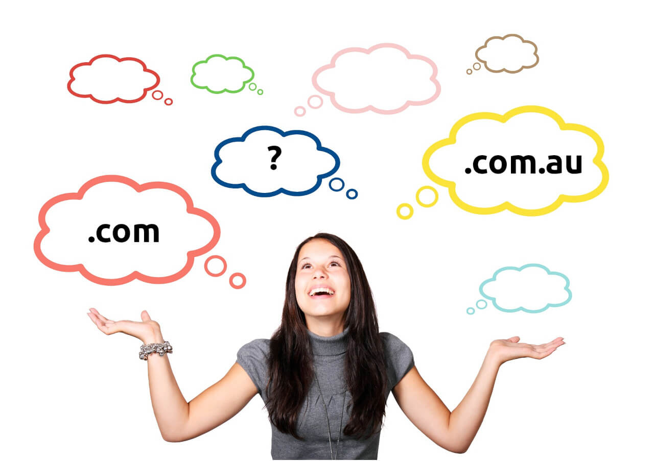 Woman thinking about domains